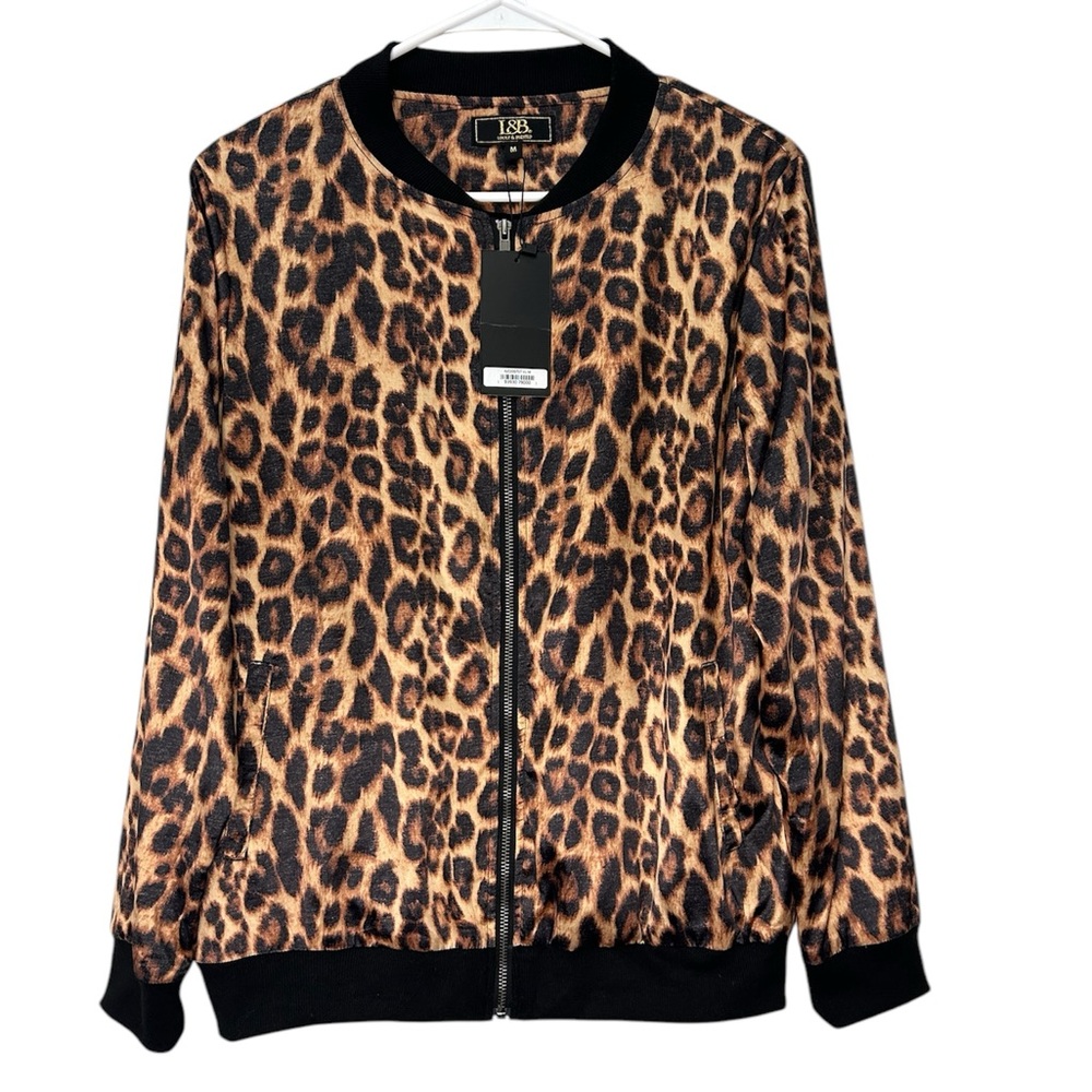 Lucky & Blessed Leopard Print Jacket Women’s Size M Light Bomber